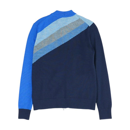 Navy Color Block Cardigan Sweater