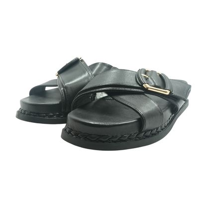 Black Flat Sandals