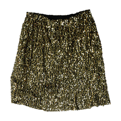 Gold Plus Size Abstract Midi Skirt