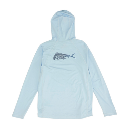 Blue Solid Hoodie Pullover