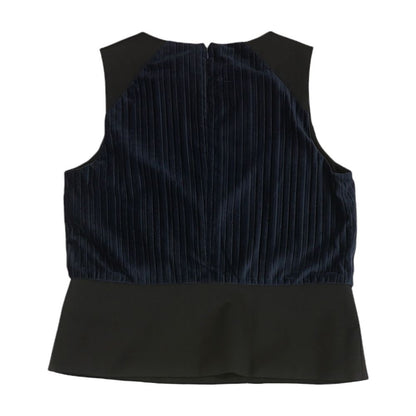 Navy Color Block Sleeveless Blouse