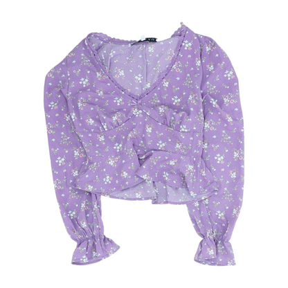 Purple Floral Blouse