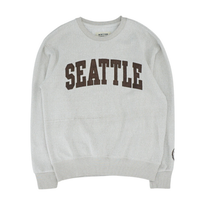 Cream Solid Sweatshirt Pullover