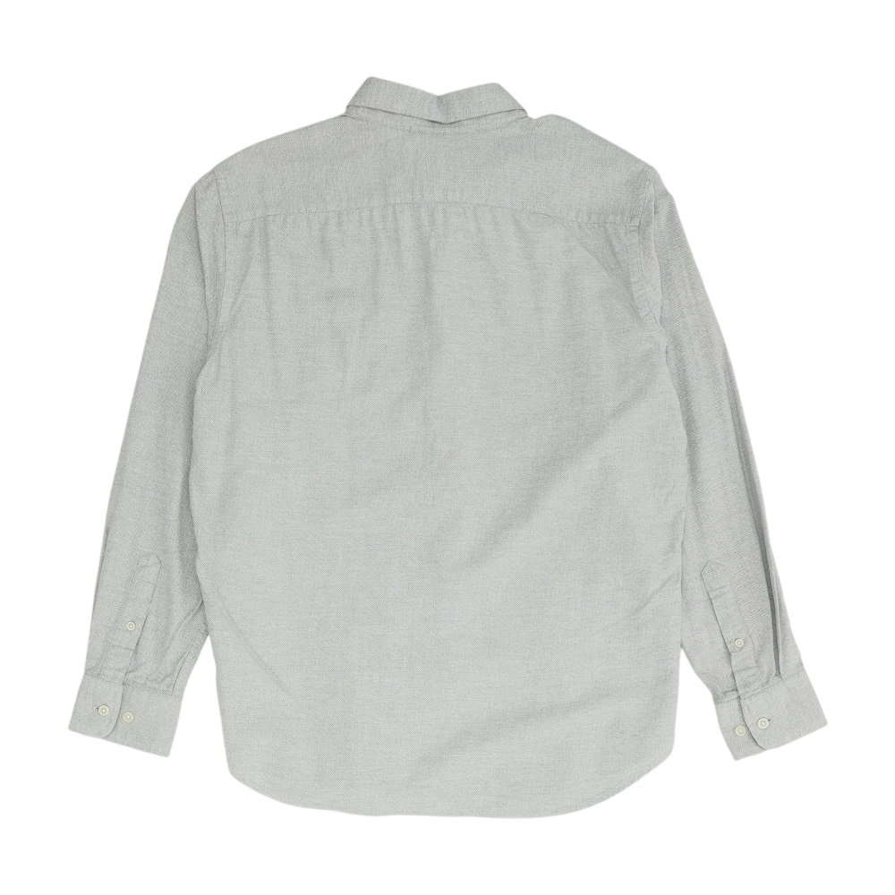 Gray Solid Long Sleeve Button Down