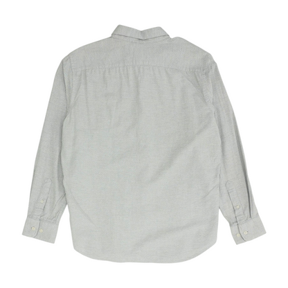 Gray Solid Long Sleeve Button Down