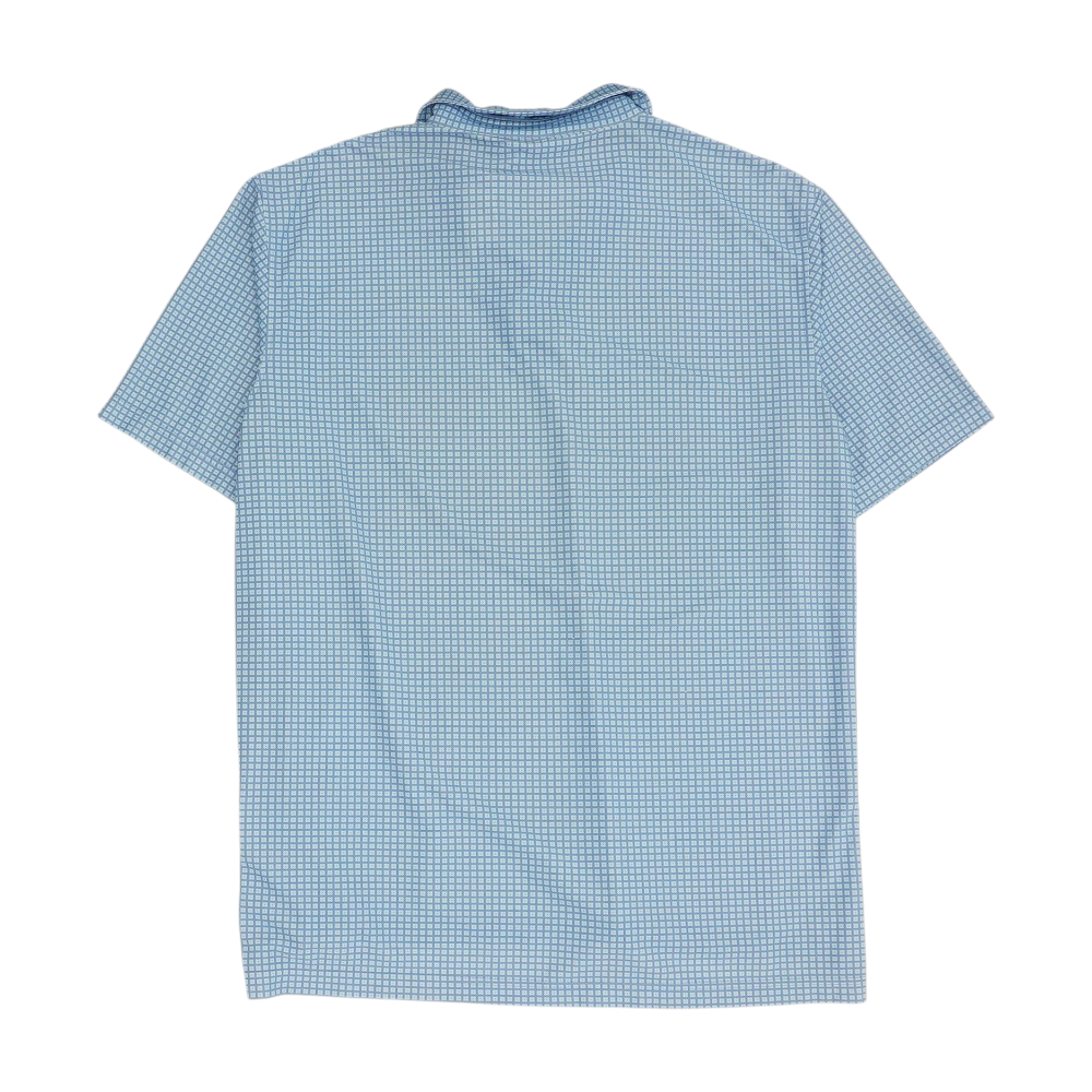 Blue Floral Short Sleeve Polo