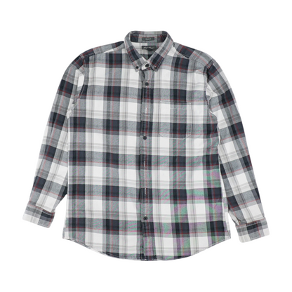 Gray Plaid Flannel Button Down