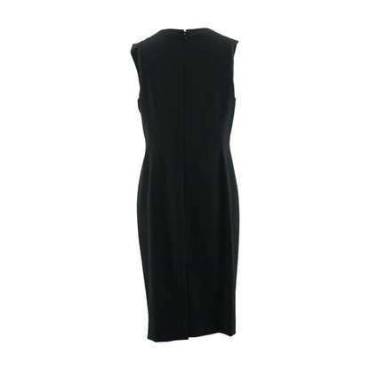 Black Solid Midi Dress