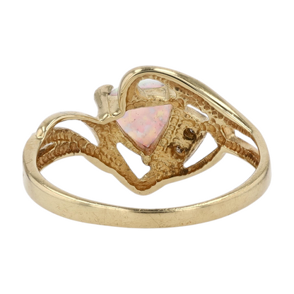 10K Yellow Gold Synthetic Opal Fashion Ring