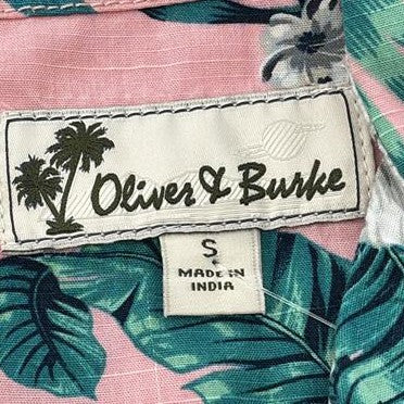 Vintage Pink Tropical Short Sleeve Button Down