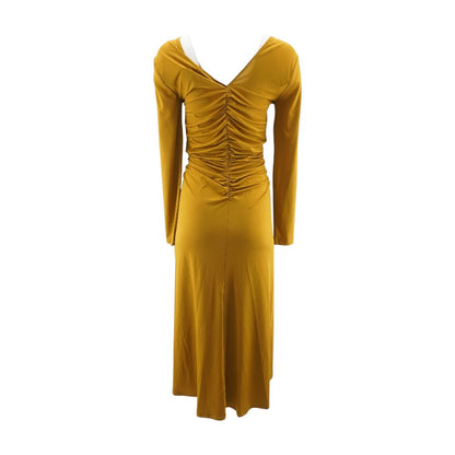 Gold Solid Maxi Dress
