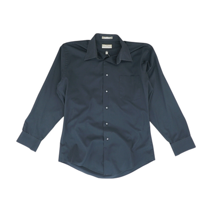 Black Solid Long Sleeve Button Down