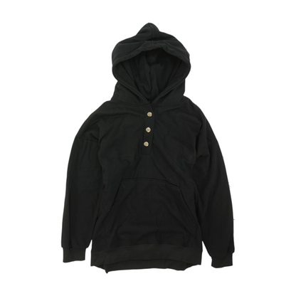 Black Solid Hoodie Pullover