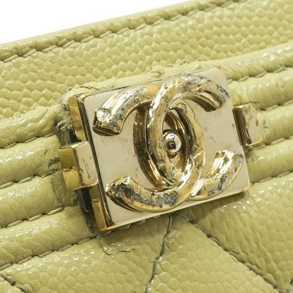 Boy Card Case in Green Leather