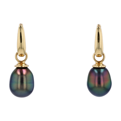 14K Yellow Gold Cultured Pearl Dangle Earrings