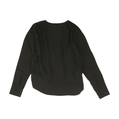 Black Solid Long Sleeve Blouse
