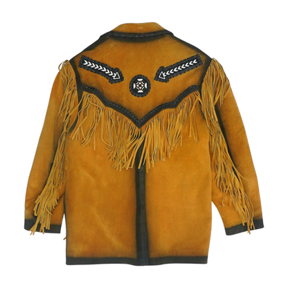 Tan Solid Leather Jacket