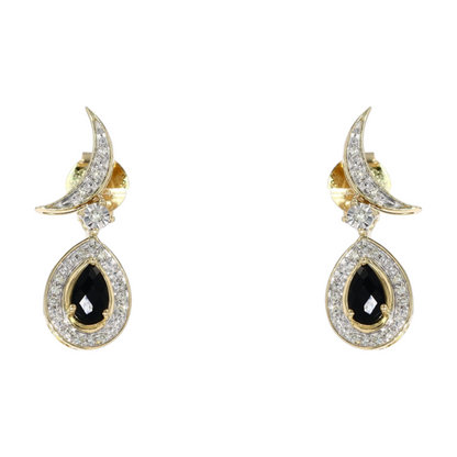 5/8 ctw 10K Yellow Gold Onyx Drop Earrings