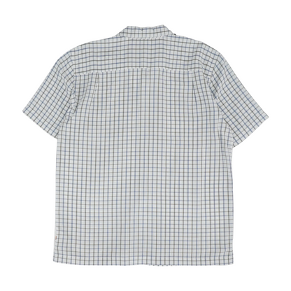 White Plaid Short Sleeve Button Down