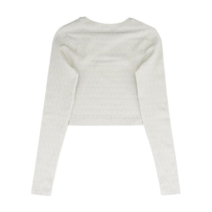 Beige Active Crewneck Knit Top