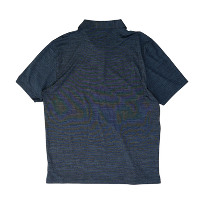 Blue Striped Short Sleeve Polo