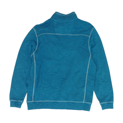 Blue Solid 1/4 Zip Pullover