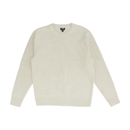 Beige Solid Pullover Sweater