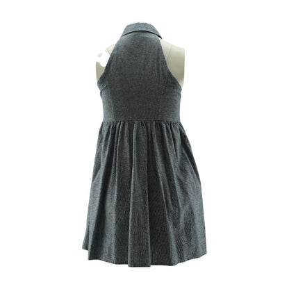 Blue Solid Mini Dress