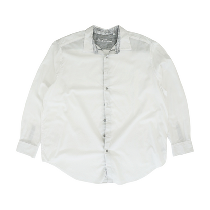 White Big & Tall Solid Long Sleeve Button Down