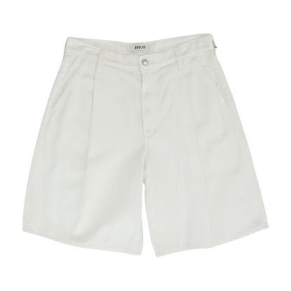 White Solid Denim Shorts