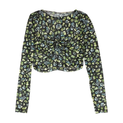 Black Floral Long Sleeve Blouse