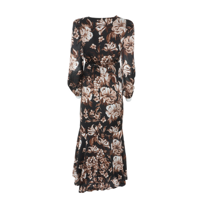 Black Floral Midi Dress