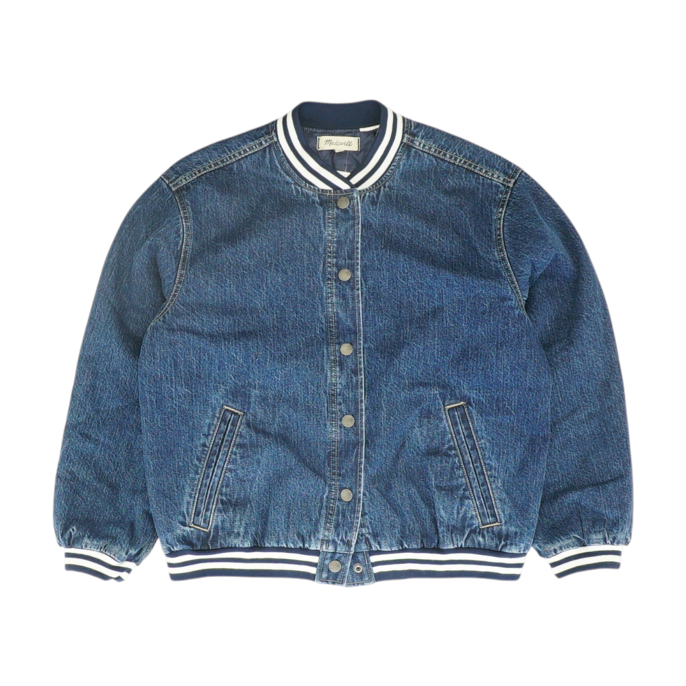 Blue Solid Denim Jacket