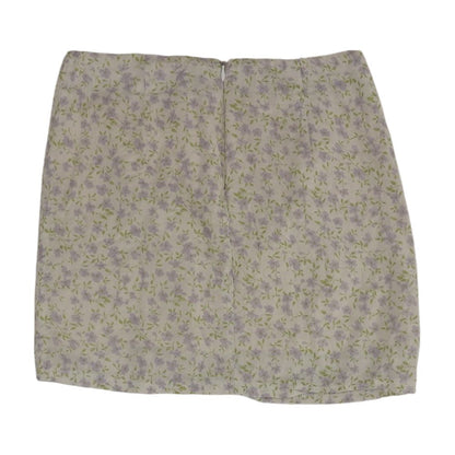 Ivory Floral Mini Skirt