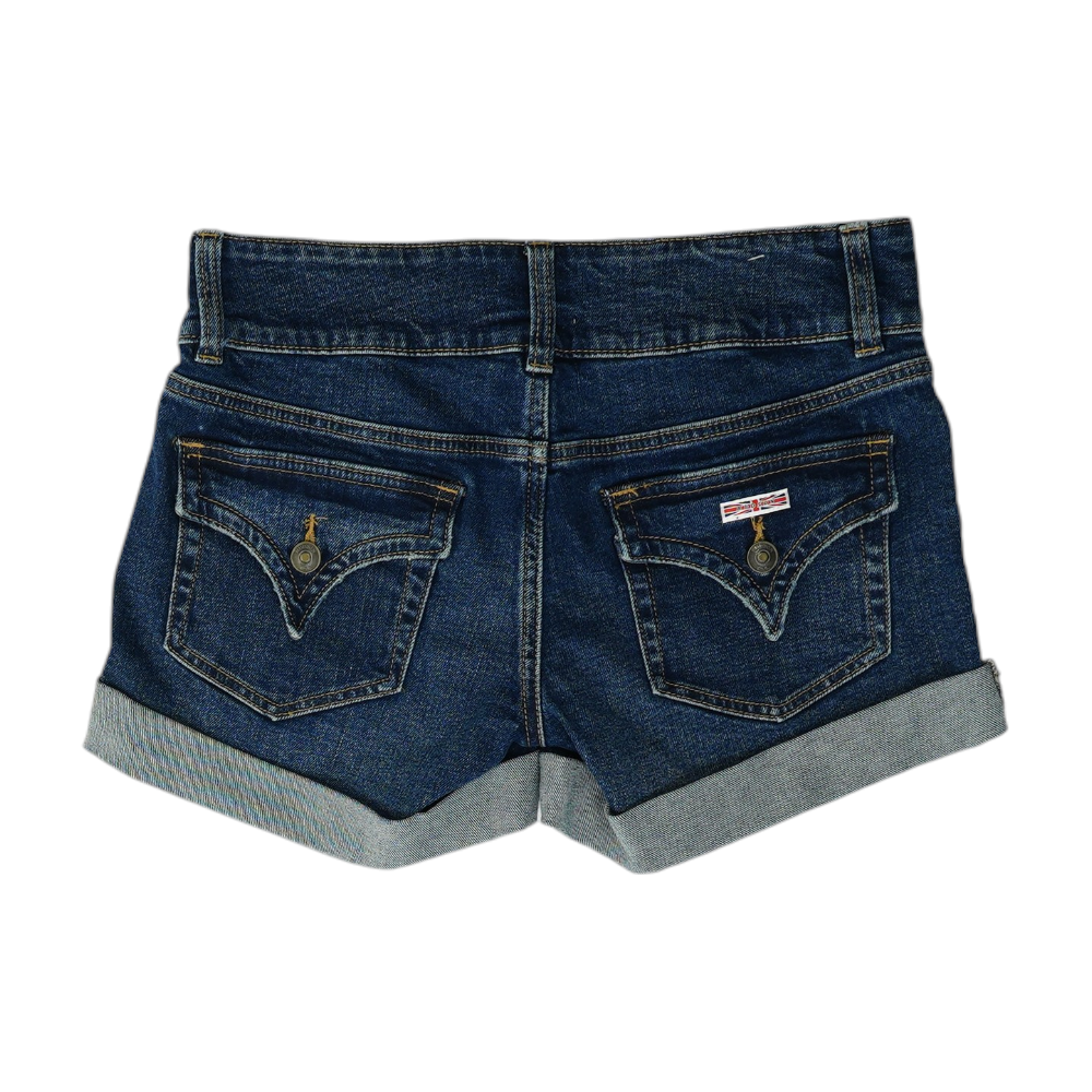 Blue Solid Denim Shorts