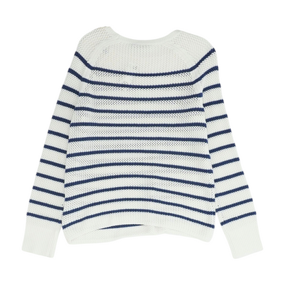 White Striped Pullover Sweater