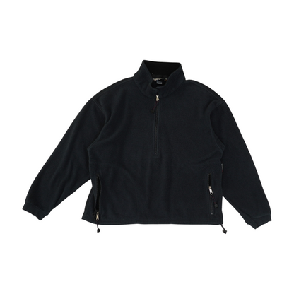 Black Solid Fleece Pullover