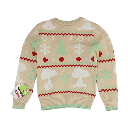 Beige Print Pullover Sweater