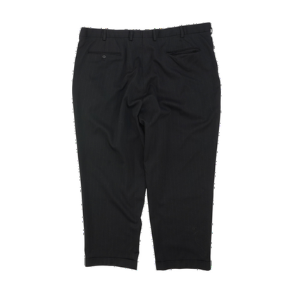 Black Striped Regular Pants
