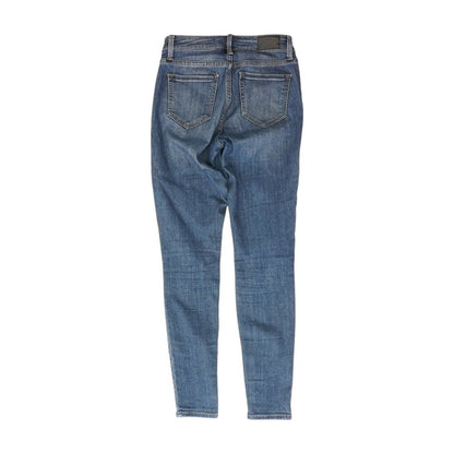 Blue Solid Skinny Leg Jeans