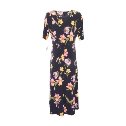 Black Floral Midi Dress