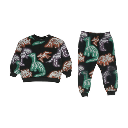 Black Graphic Long Sleeve Set