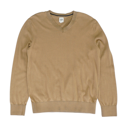 Tan Solid Pullover Sweater