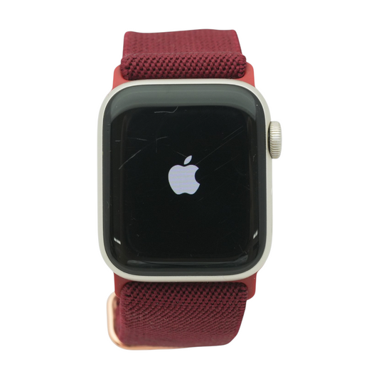 40mm Series SE 3 Silver Smartwatch Punch Red Band S/M
