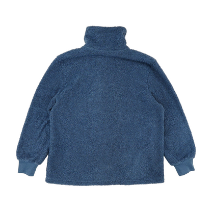 Blue Solid 1/4 Zip Pullover
