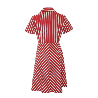 Red Striped Midi Dress