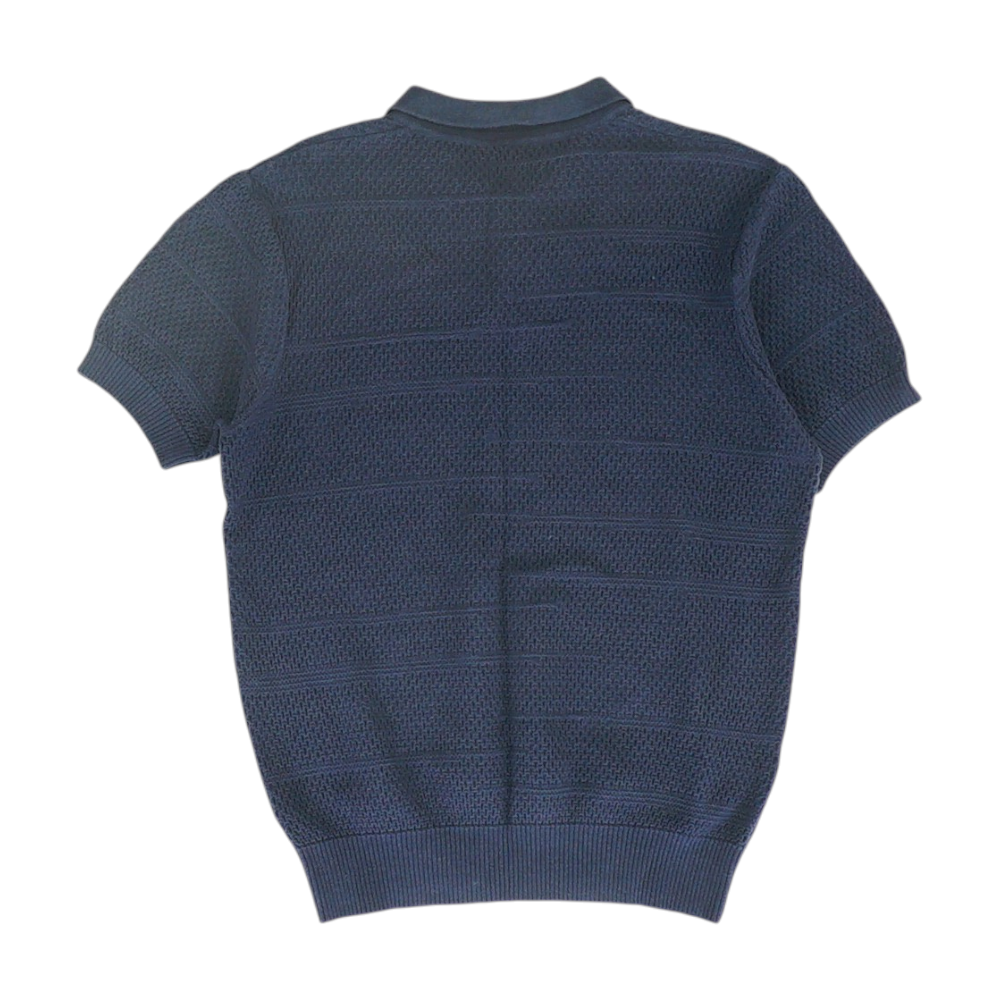 Navy Solid Short Sleeve Polo