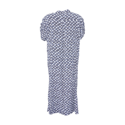 White Plus Check Midi Dress