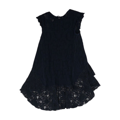 Navy Solid Short Sleeve Blouse