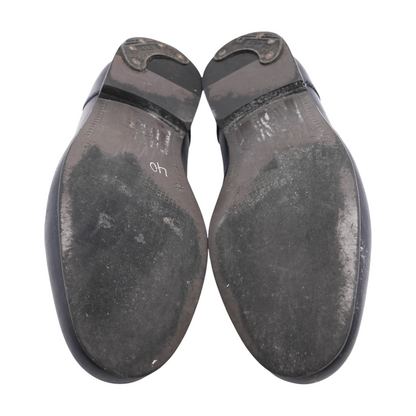 Navy Slip-On Dress Shoes